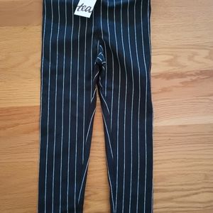 TEA Collectuon Leggings, Black with sparkly stripes, 4T